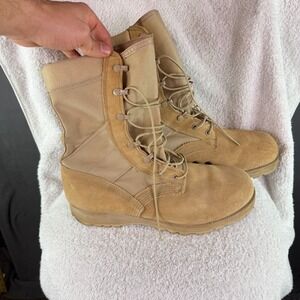 US Military Men's Combat Boots 10.5W Desert Tan Hot Weather Vibram Hard Toe